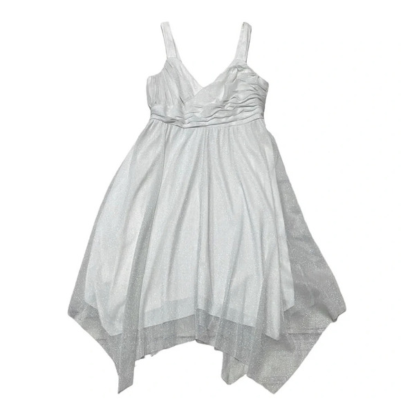 Jonathan Martin Dress Women's 16 White Sparkles Sleeveless V-Neck Boho - Picture 4 of 16